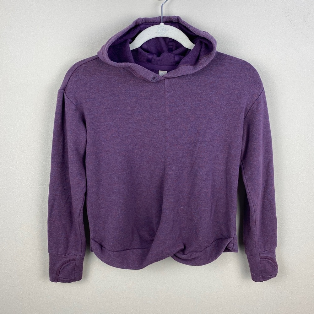 Athleta Girl Purple Twist Knot Front Cozy Hoodie Sweatshirt - Size M (8/10)